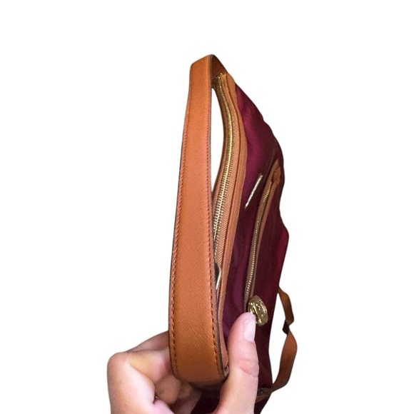 MICHAEL KORS Kempton Nylon Tote Purse Leather Trim Lightweight Bag Shoulder - Picture 5 of 11